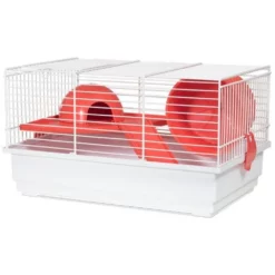 Κλουβί Voltrega για Χάμστερ 914B 39x25,5x22cm με ράμπα Κίτρινο με λευκή βάση -Προμήθειες Για Κατοικίδια Κατάστημα πωλήσεων 001914B 2 1000x1000w 1