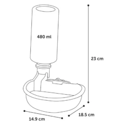 Πλαστικό Μπολ φαγητού ή νερού Flamingo Diza 480ml Γκρι -Προμήθειες Για Κατοικίδια Κατάστημα πωλήσεων 521648 4 petshop88 1000x1000h